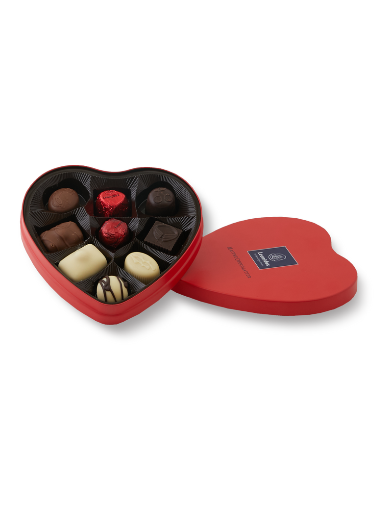 Cutie inimă metalică bomboane ciocolată