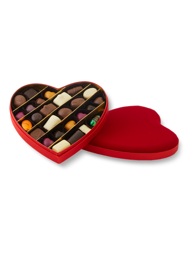 Cutie inimă de catifea L bomboane ciocolată